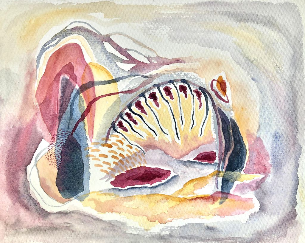 "Cueva de Medusa" (2019) 21 x 29.7cm. Watercolor on paper.