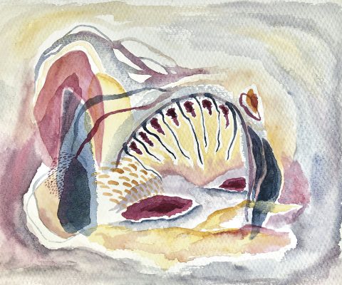 "Cueva de Medusa" (2019) 21.0 x 29.7 cm. Watercolor on paper.