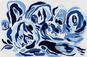 "Liminal Shore" (2021) Acrylic on paper. 21.5 x 14 cm.